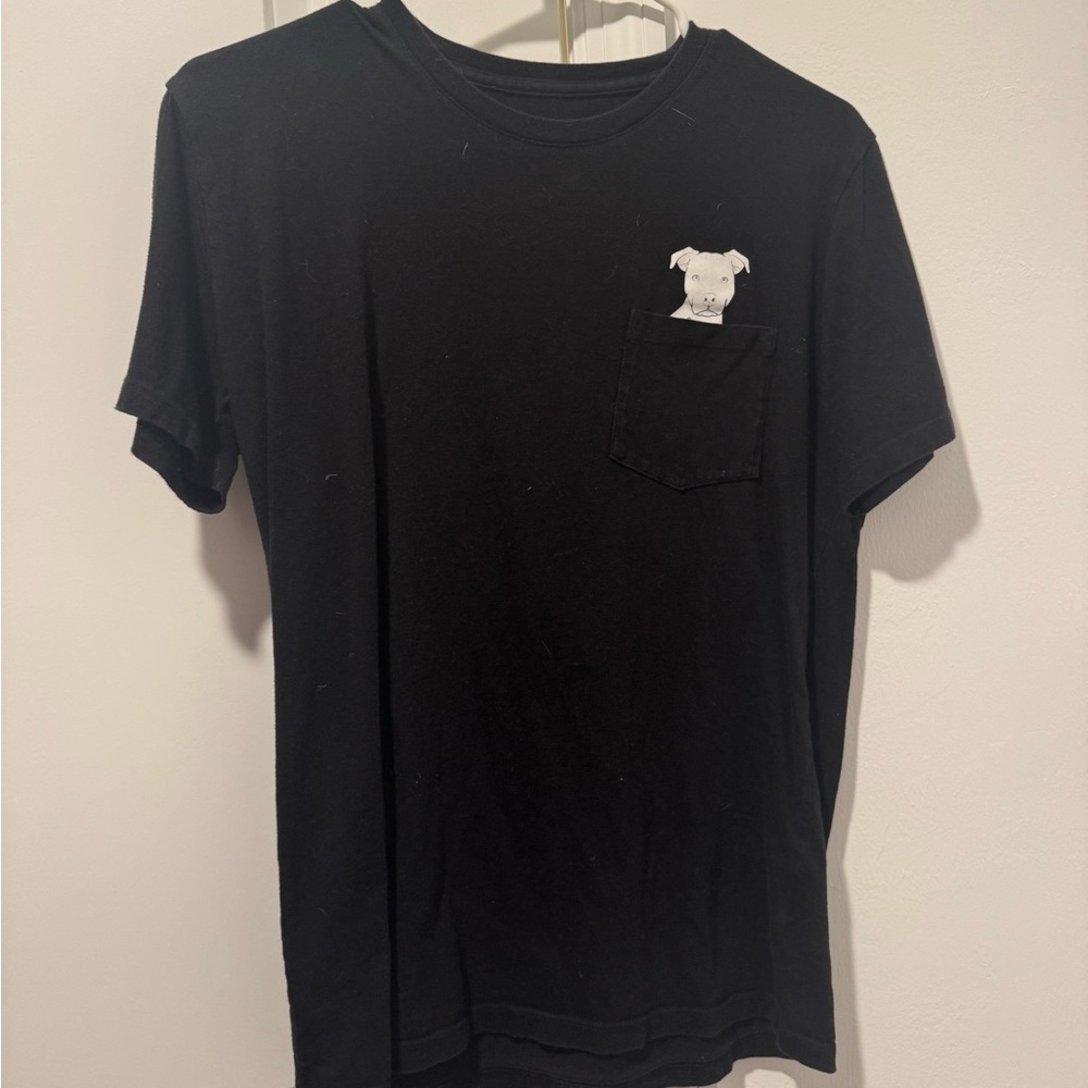 Black unisex T-shirt. Pitbull
